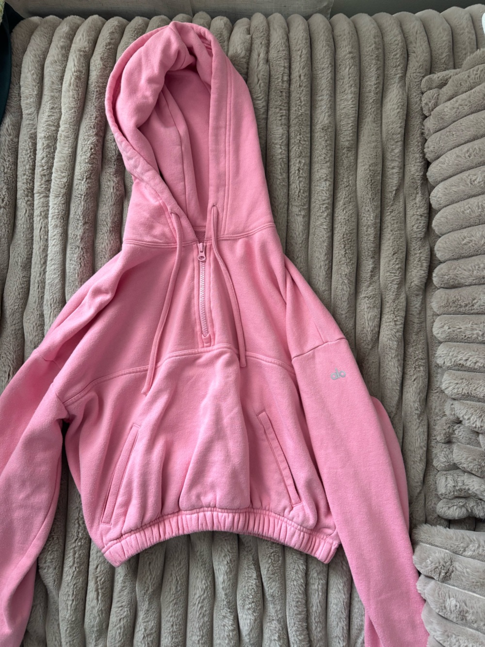 ALO Yoga Pink Half-Zip Hoodie
